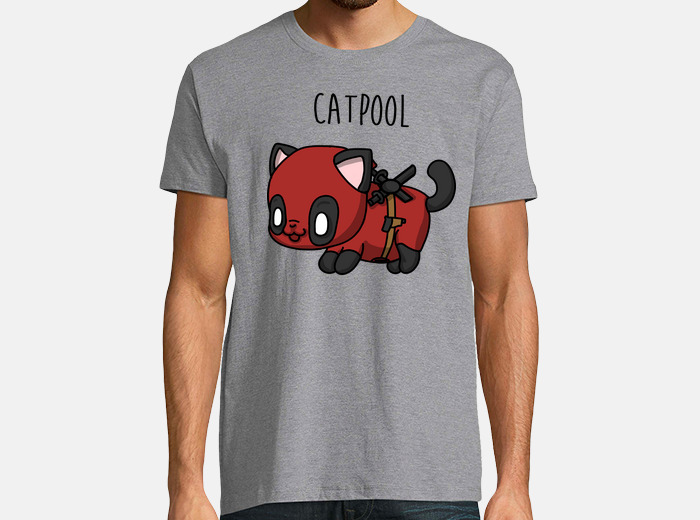 Deadpool riding a cat shirt best sale