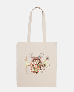 deer woman tote bag