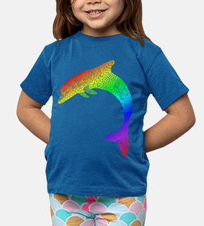 delfin arcoiris Zentangle camiseta niño