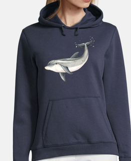 delfino - donna jersey con cappuccio della marina