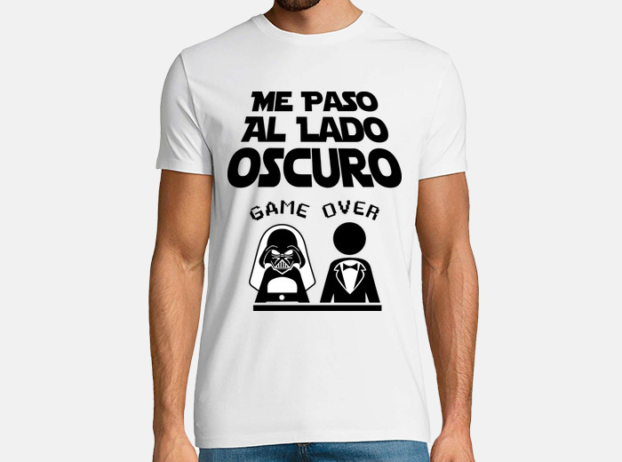 Camiseta Despedida de Soltero Lado Oscuro (Novio) Fondo Claro - nº