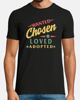 día de la adopción moderno querido elegido amado adoptado camisa adopción anuncio niños camiseta fam