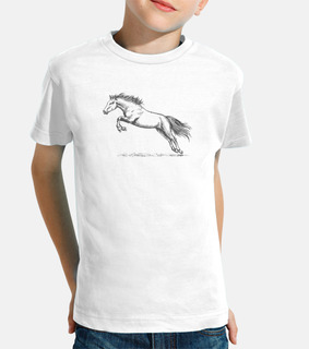 dibujo caballo saltando pony camiseta equitación