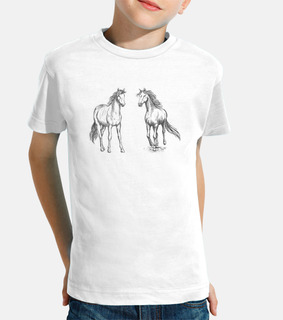 dibujo caballos pony camiseta equitació