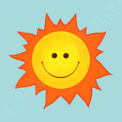 Lienzo dibujos animados sonriente feliz sol | laTostadora