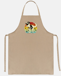 dinosaur policeman, on rainbow background, vintage, village cook,