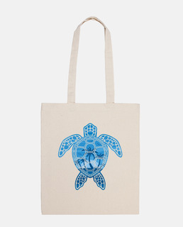 diseño de tortuga marina de isla tropical en azul