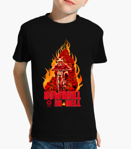 Downhill in hell kids t-shirt