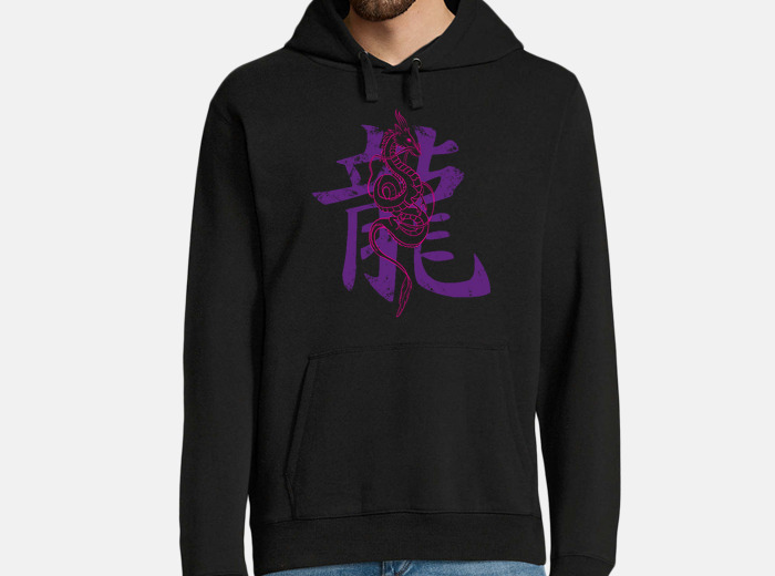 Dragon manga china pink and purple hoodie tostadora