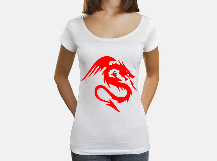 Camiseta blanca store dragon rojo