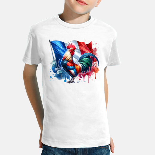 T-shirt à manches longues Drapeau Français Le Coq Gaulois pour homme T-shirt à manches longues Drapeau Français Le Coq Gaulois pour homme