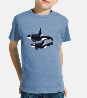 duo orca (orcinus orca) t-shirt bambino