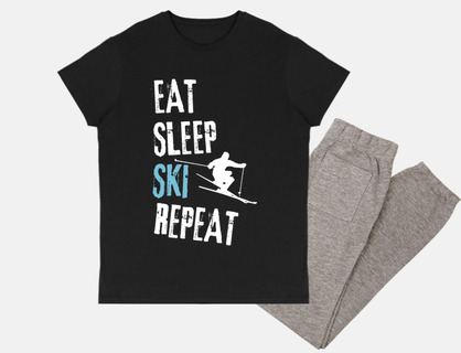 Eat Sleep Ski Repeat Distressed Gift