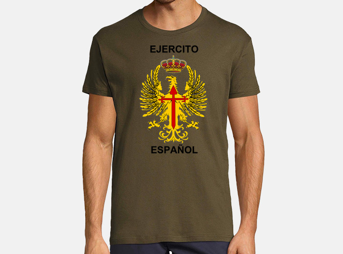 Camiseta Ejército Español. 100% Algodón, De Alta Calidad, Cuello Redondo,  De Gran Tamaño, informal