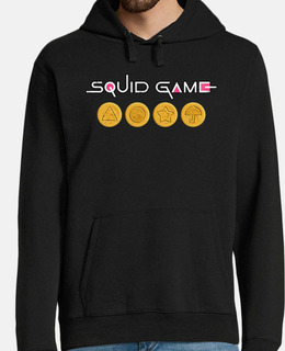 El juego del calamar Squid Game galletas con título Hombre, sudadera con capucha, negro