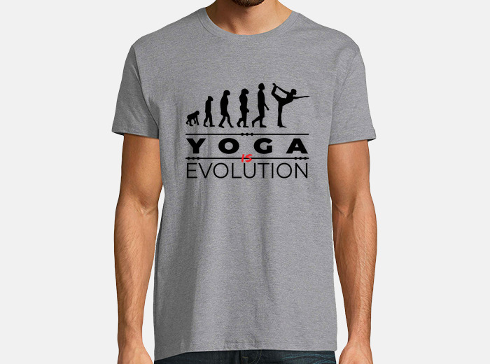 Camiseta evolución yoga humor yoga mujer