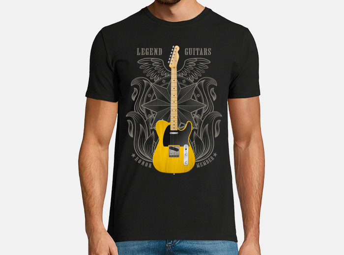 Electric guitar fender telecaster t shirt tostadora