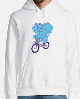 elefante in sella a una bicicletta