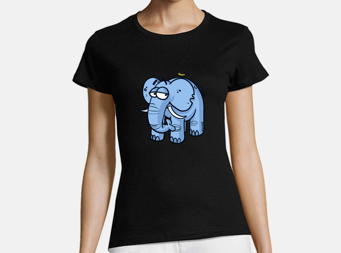 Camiseta elefante y p jaro. mujer manga laTostadora