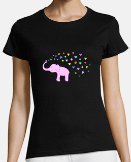 Elephant with color hearts