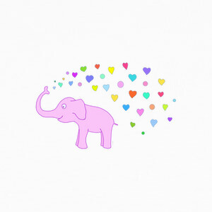 Camisetas Elephant with color hearts