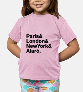 enfants paris, londres, ny, alaro - t-shirt, enfants, rose, manches courtes