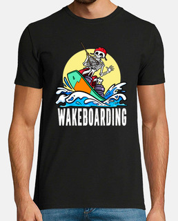 esqueleto de wakeboarder en el wakeboard