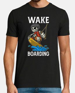 esqueleto de wakeboarder en el wakeboard