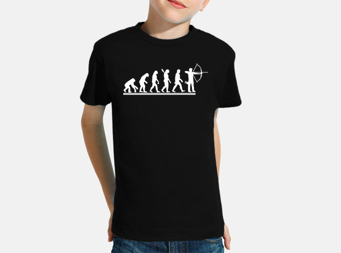 Evolución de un Arquero Divertido Tiro con Arco Hombre S/S Camiseta Béisbol