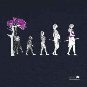 Camisetas Evolución mujer (sin-texto,fondo-oscuro