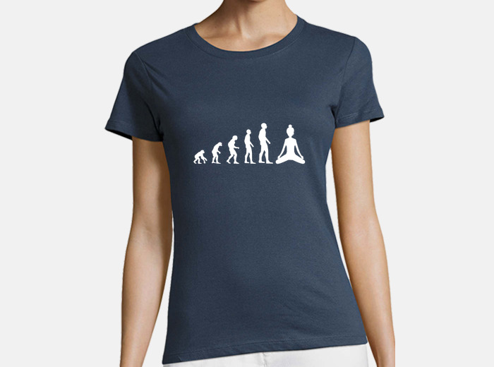 Camiseta evolución yoga humor yoga mujer