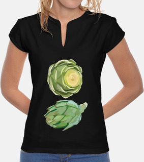 Fabulosa Camiseta Negra para damas Dúo de alcachofas