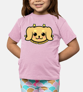 faccia da cane kawaii golden labrador - maglietta per bambini