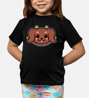 faccia di cane labrador cioccolato kawaii - maglietta per bambini