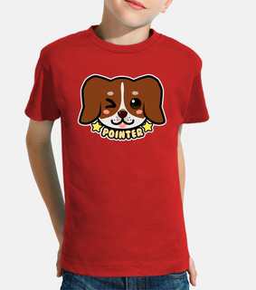 faccia di cane puntatore chibi kawaii - maglietta per bambini