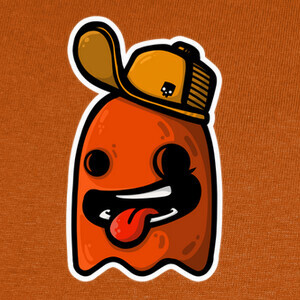 Camisetas fantasma naranja con gorra