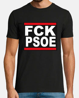 FCK PSOE SPANISH SAGA Hombre, manga corta, negra, calidad extra
