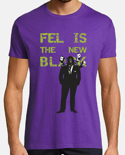 Fel is the new black, Hombre, manga corta, morado, calidad extra