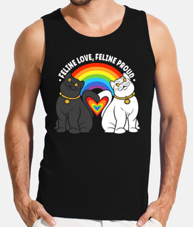 felino amor felino orgulloso arcoiris