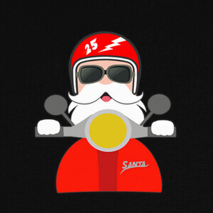 Camisetas Feliz Navidad con Papá Noel en moto