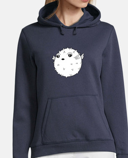 felpa con cappuccio pesce palla da personalizzare