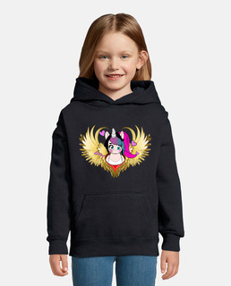 Femme licorne mignonne, ailes dorées