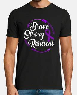 Fibromyalgia Awareness Brave Strong Resilent Purple Ribbon Chronic Illness Warrior Support Gift