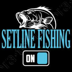 Fisherman setline fishing mode on t-shirt