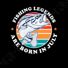 Fishing legends are born in july t-shirt