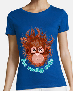 fitness t- t-shirt ella, pink orangutan 001 cute