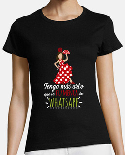 Flamenca Whatsapp Mujer, manga corta, negra, calidad premium