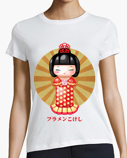 Flamenkokeshi baseball girl t-shirt