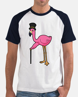 Flamingo as Groom with Hat and Cane