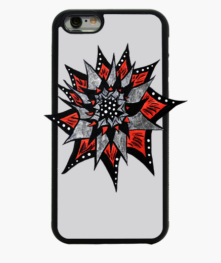 Coque Iphone 6 6s Fleur Dencre Noir Rouge Abstrait